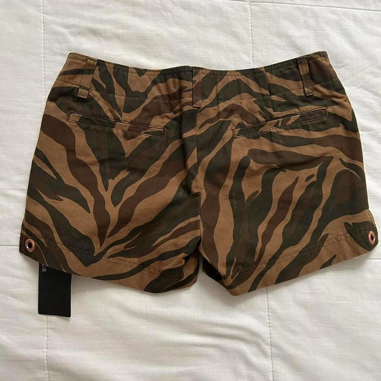 NWT Le Jour Japanese brand Brown black zebra print micro shorts Japan size 36 - Image 2
