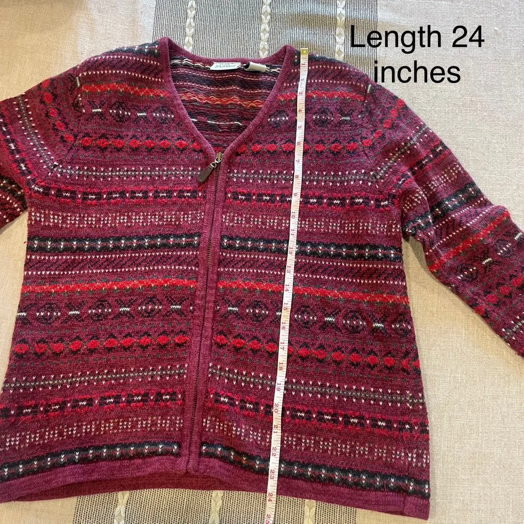 Vintage Fair Isle Full-Zip Cardigan - Image 7
