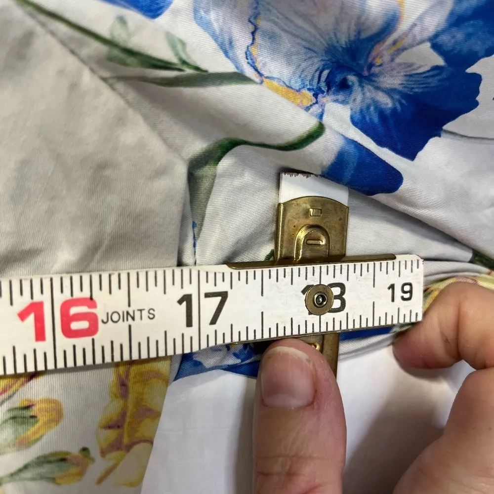 Express Floral square neck puff sleeve peplum top size medium - Image 8