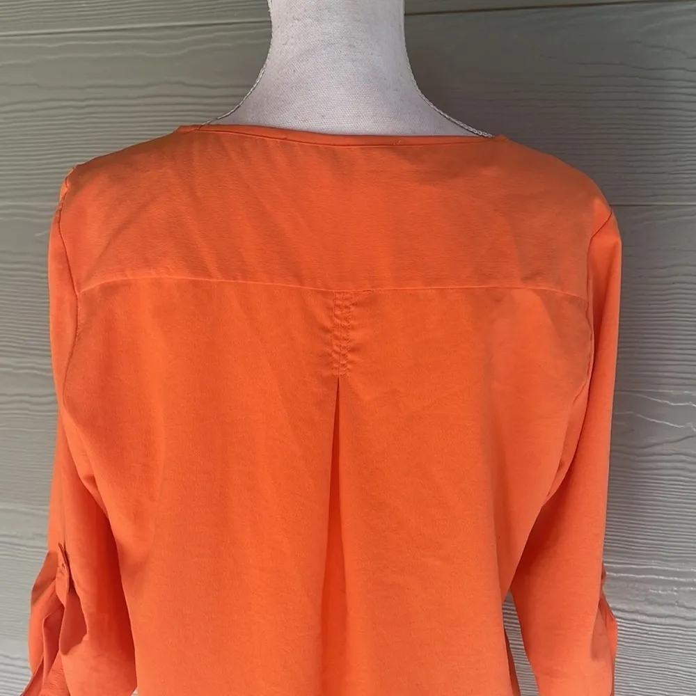 Zara Basic Roll Tab Sleeve Blouse - Image 5