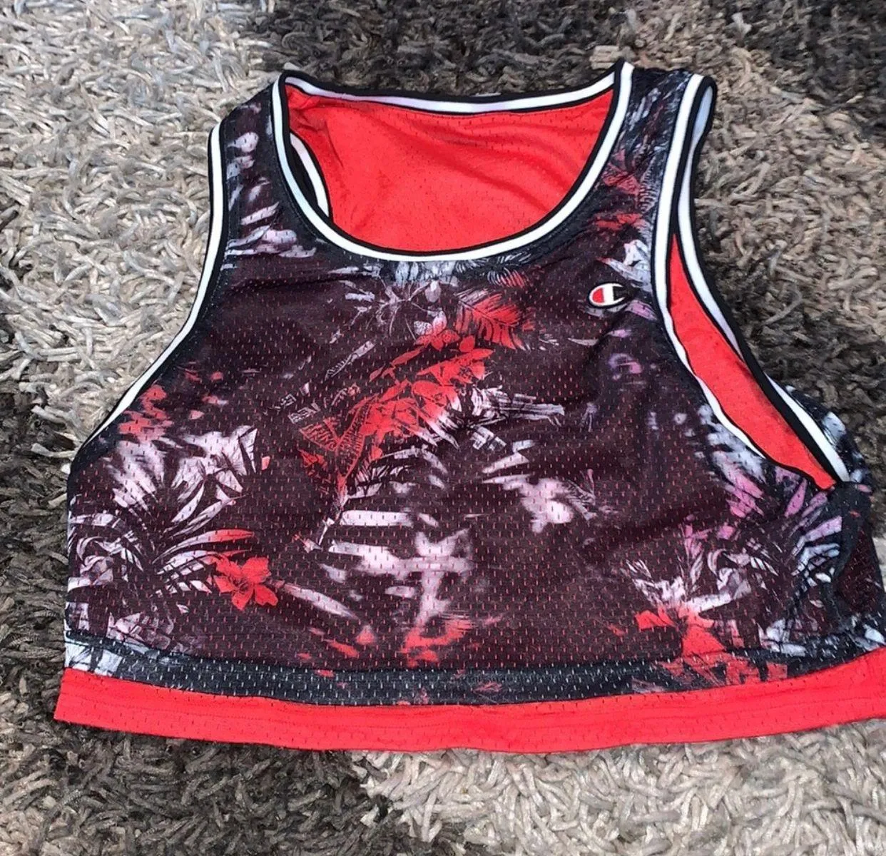 Champion reversible red mesh crop Top Nwt - Image 2