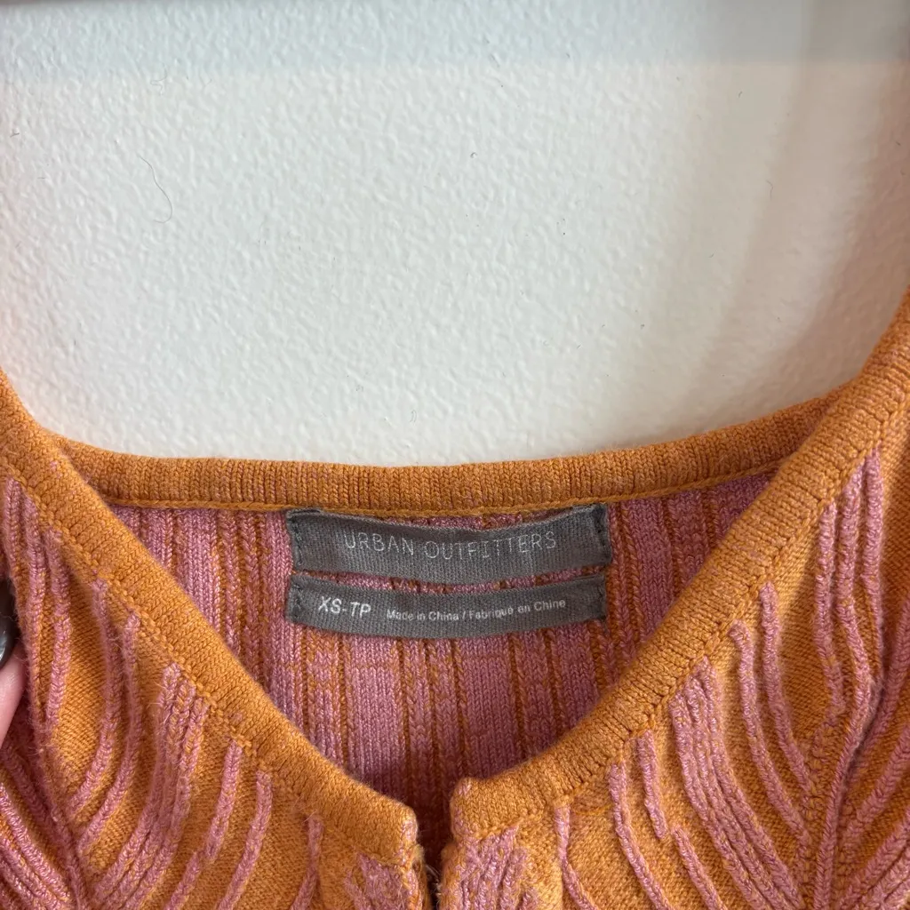 Urban Outfitters Jada Knit Corset Tank Top Burnt Orange Pink Striped Womens XS - Image 5