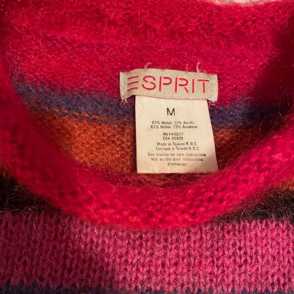 Vintage 90s Esprit Womens Mohair Sweater Size M Tunic Striped - Image 8
