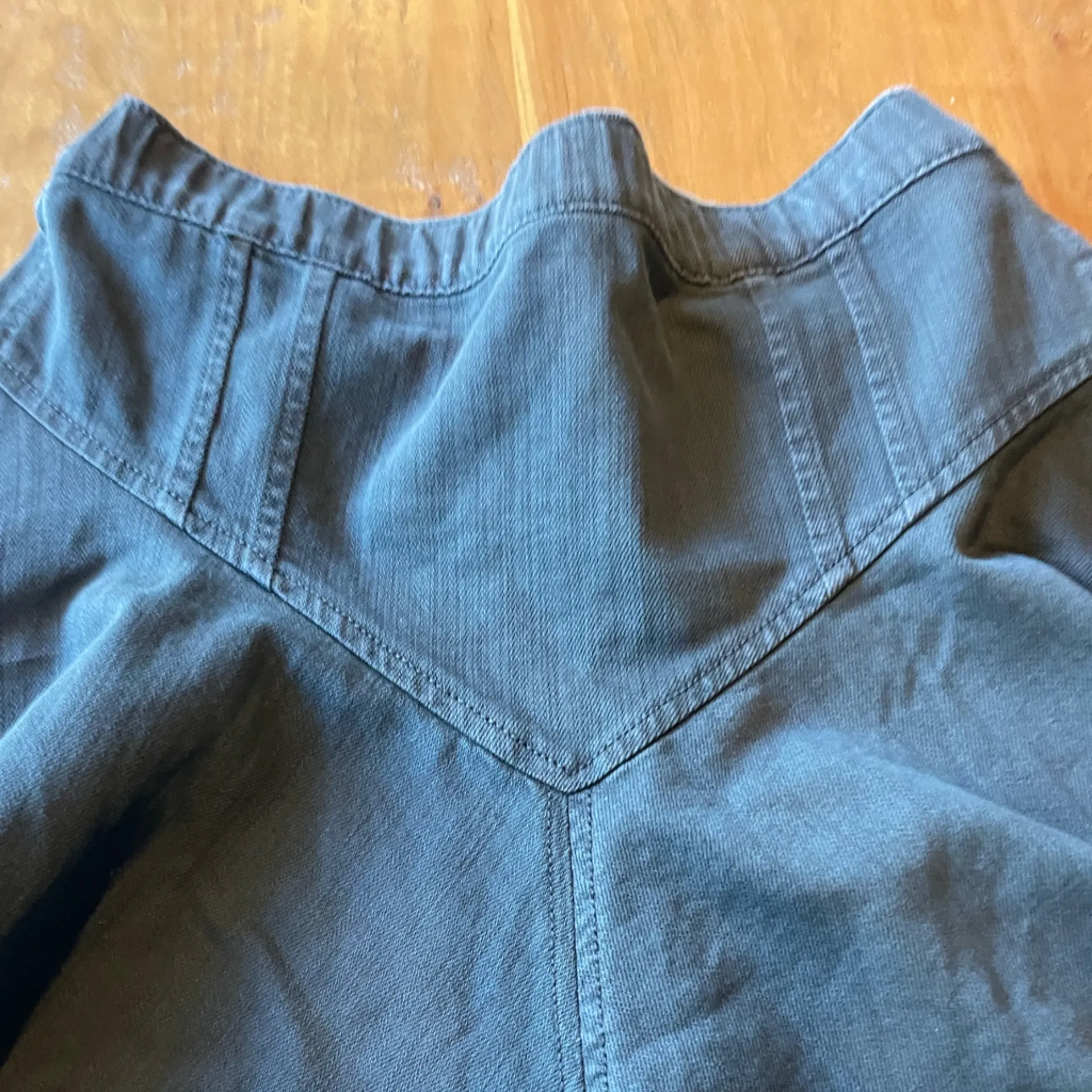 Aerie size XS black Demin circle mini skirt cowgirl elastic waist pull on - Image 5