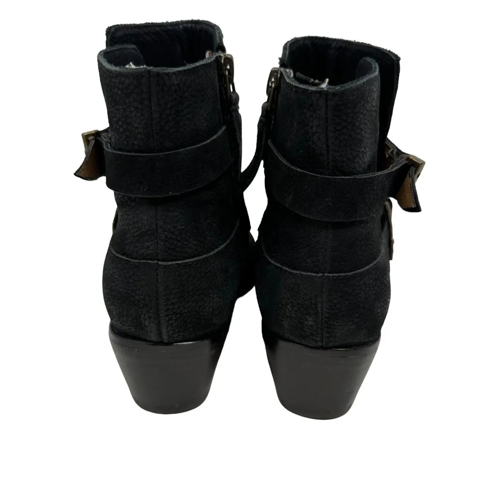 Joie Gypsy Ankle Boot Size 36 US 6 Black Suede Leather Bootie Low Heel - Image 6