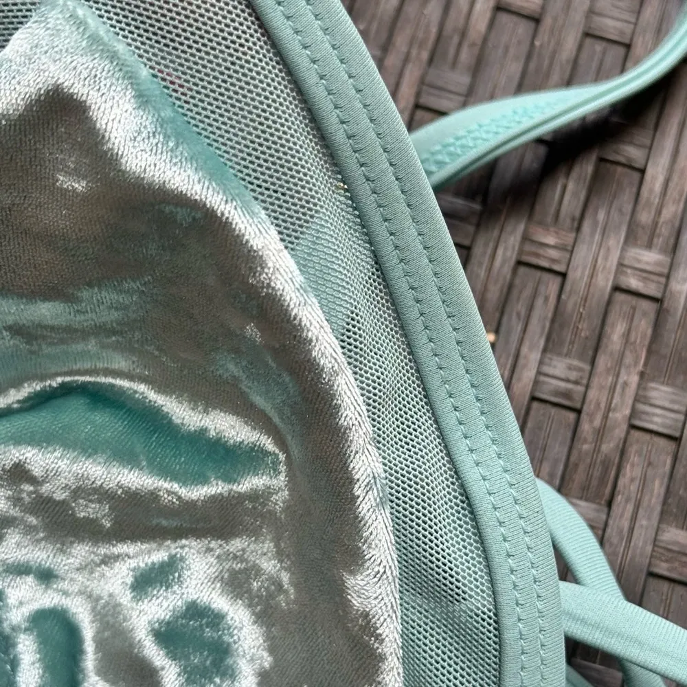 MINT GREEN STRING VELVET SPANDEX BIKINI SET - Image 8