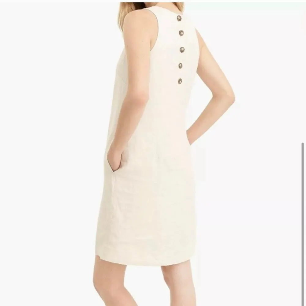 J. Crew beau champs linen shift dress button back Small - Image 3