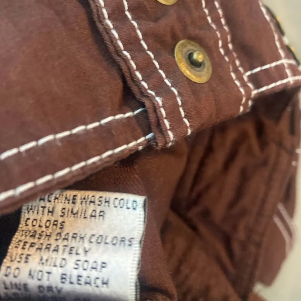 Cache Brown Embroidered Embellished Cargo pants drawstring legs sz 6 - Image 8