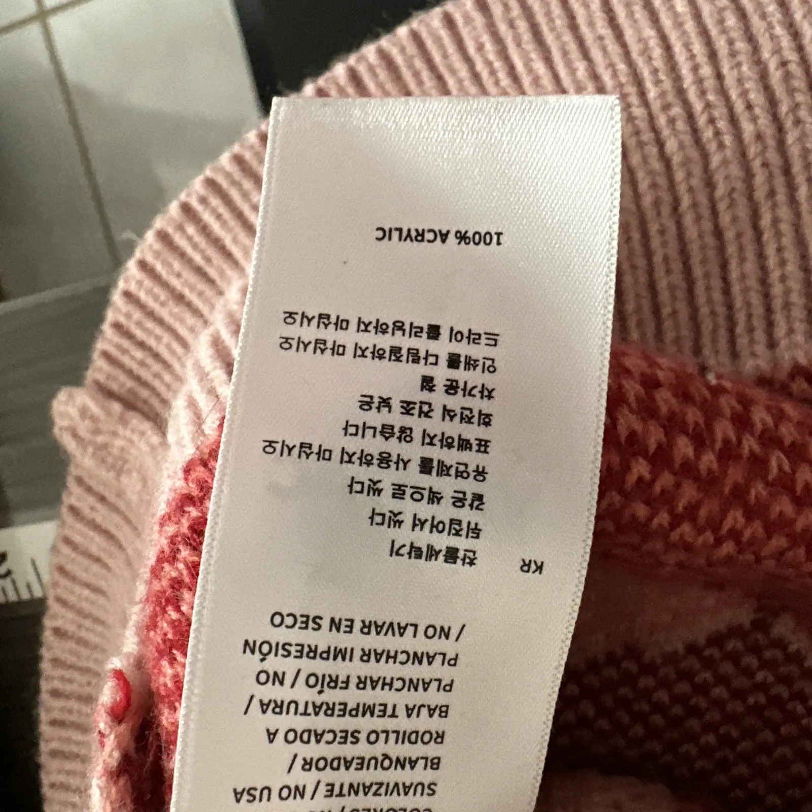 Vamtac Sweater Pullover L/S Womens Small Oversized Pink Hearts Love Holiday Warm Size 4 - Image 9