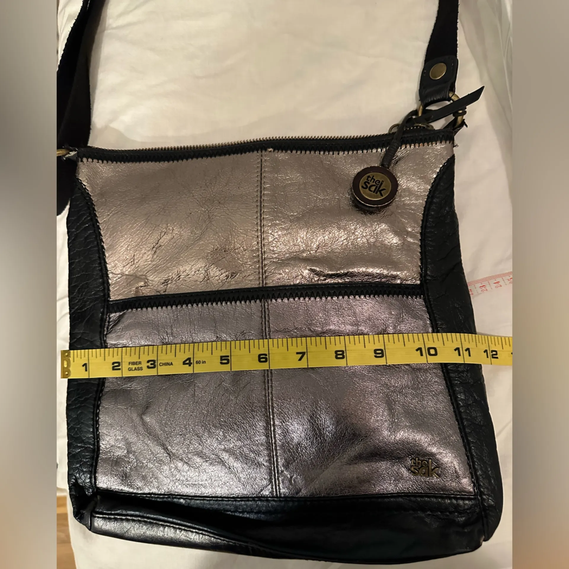 The Saks Leather Crossbody shimmer  bag - Image 5