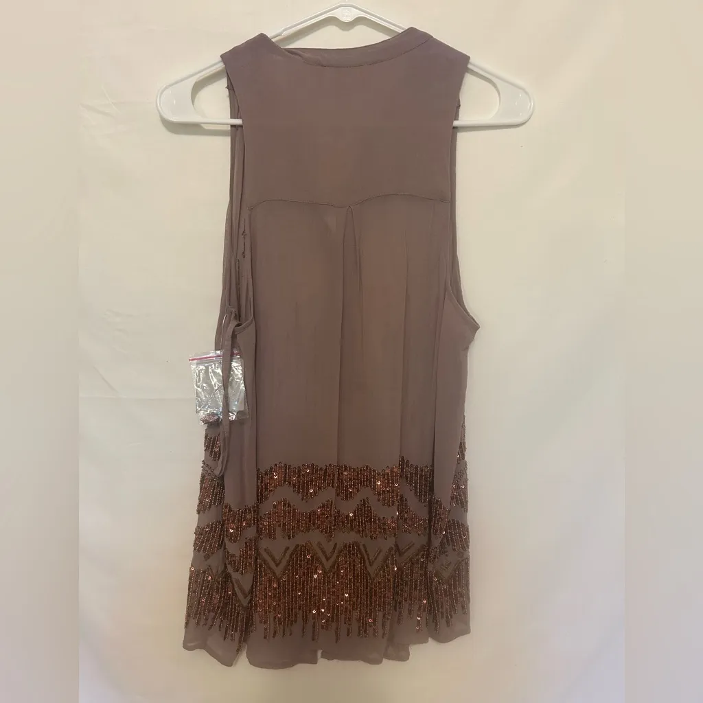 Moulinette Soeurs NWT  Sheer‎ Sequined Sleeveless Blouse Size 10 - Image 7