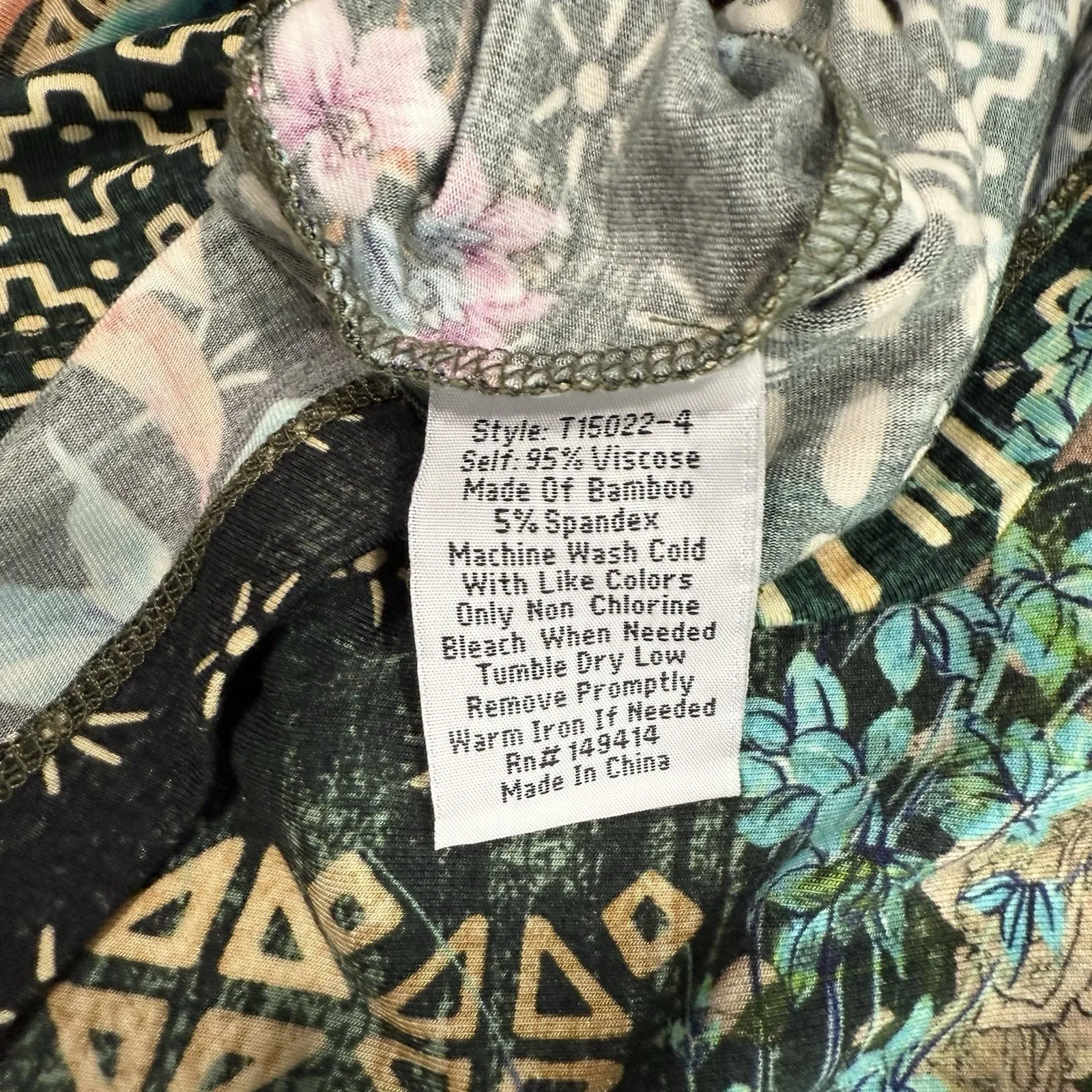 Johnny Was Weller Favorite Floral Patchwork Crewneck Swing T Shirt Size SMALL - Image 10