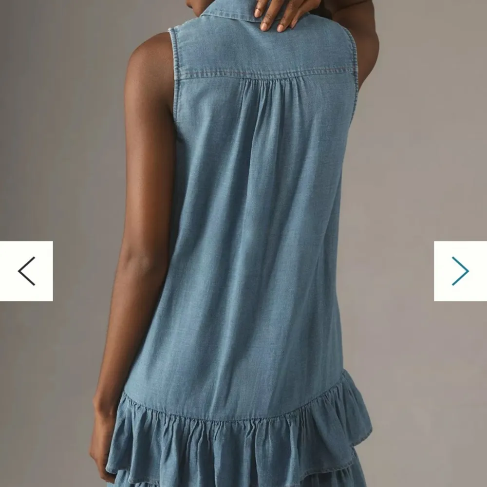 Anthropologie Blue Lightweight Denim Flounce Dress Plus Size 3X New NWT RARE HTF - Image 6