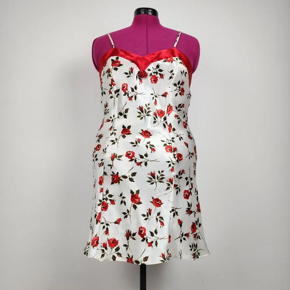 Kathy Ireland Intimates Floral Sleep Shirt Romantic Nightgown Camisole Roses M - Image 12