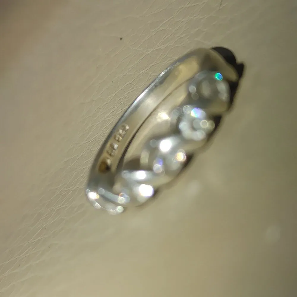 Sterling Silver 925 Ring Unique Design Size 5.5 Five Round Quartz Stones - Image 8