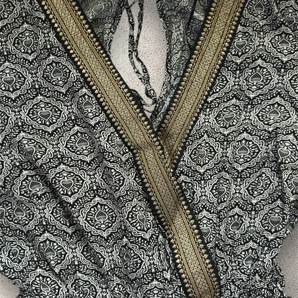 Bohemian Patterned Romper with Flared Sleeves - Image 8