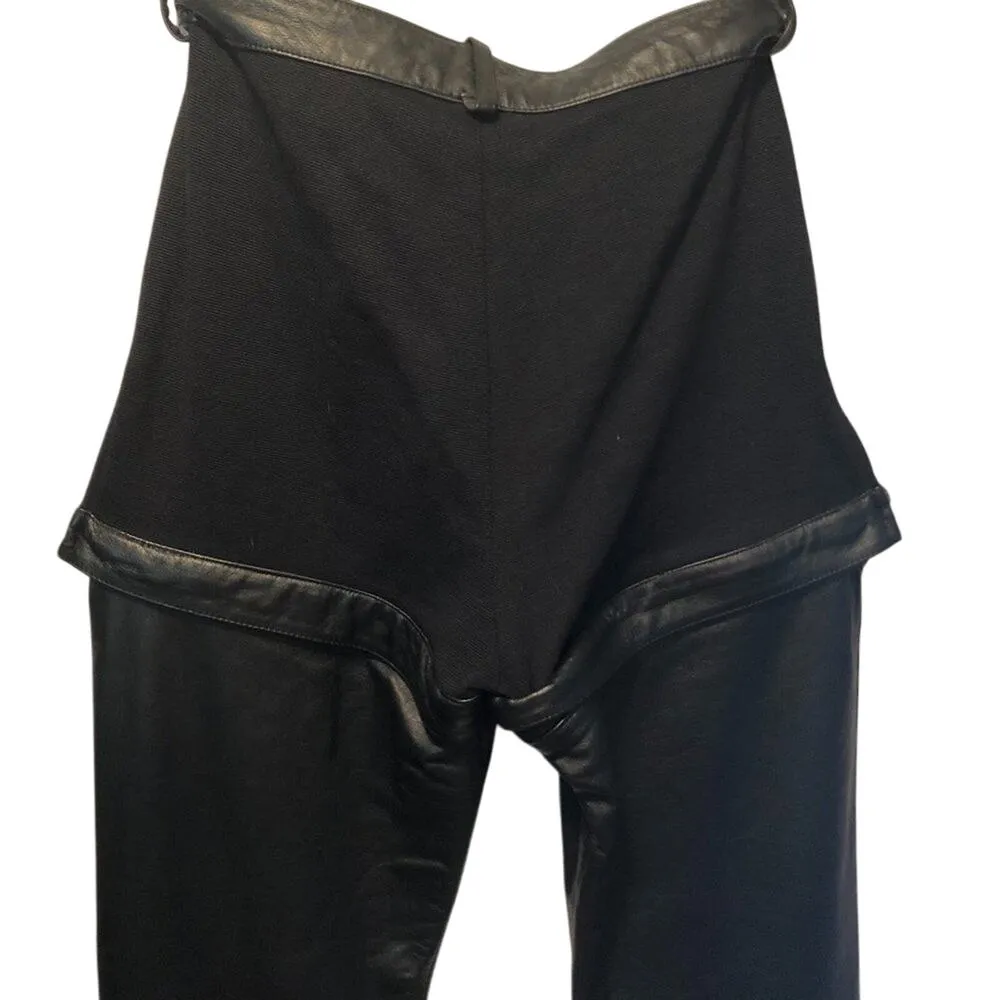 Harley Davidson Black Leather Zip Off Shorts Motorcycle Snaps 36 6/8 Pant $325 - Image 7