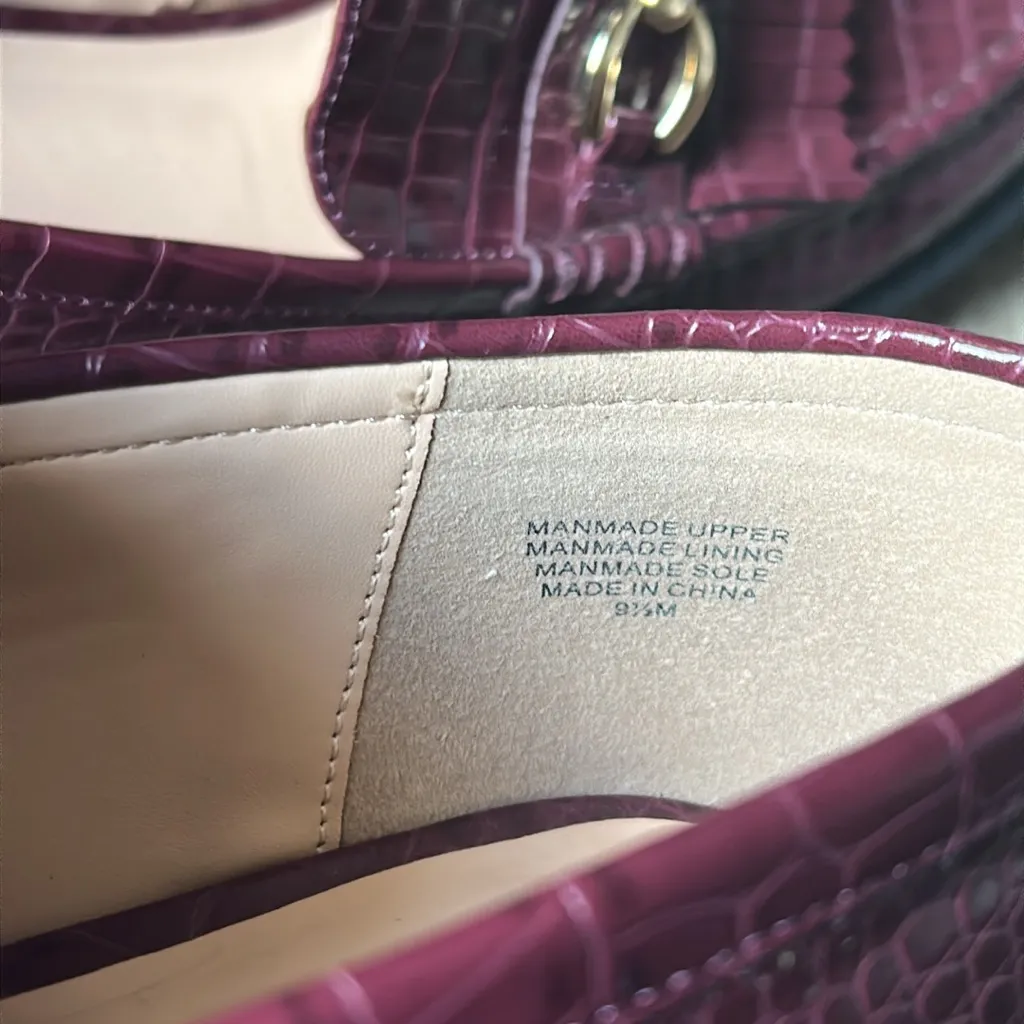 Loft Burgundy Croc Horsebit Loafer - Image 6