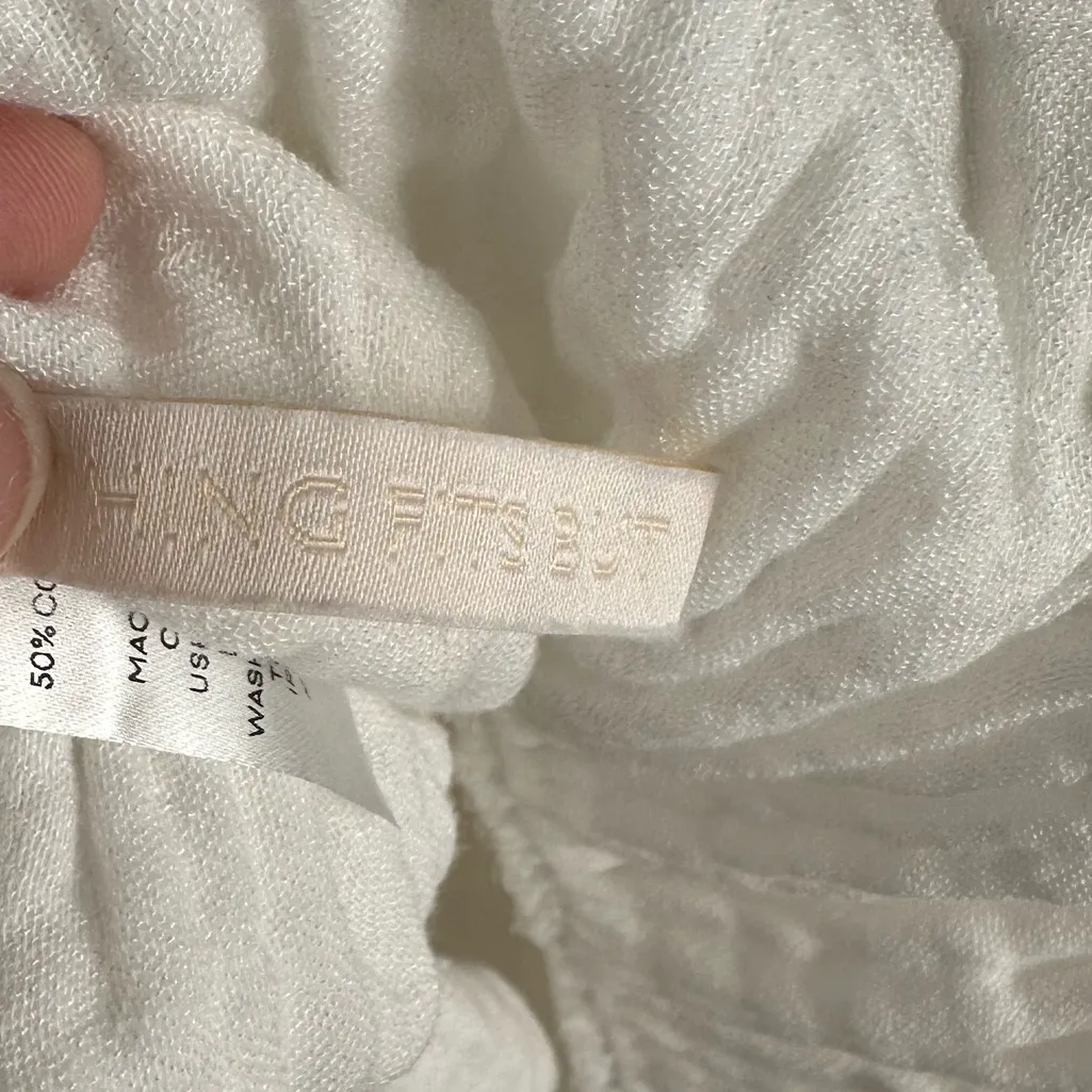 NOTHING FITS BUT Seine Maternity Gown Cotton Gauze Nursing Off Shoulder Sz S/M White - Image 11