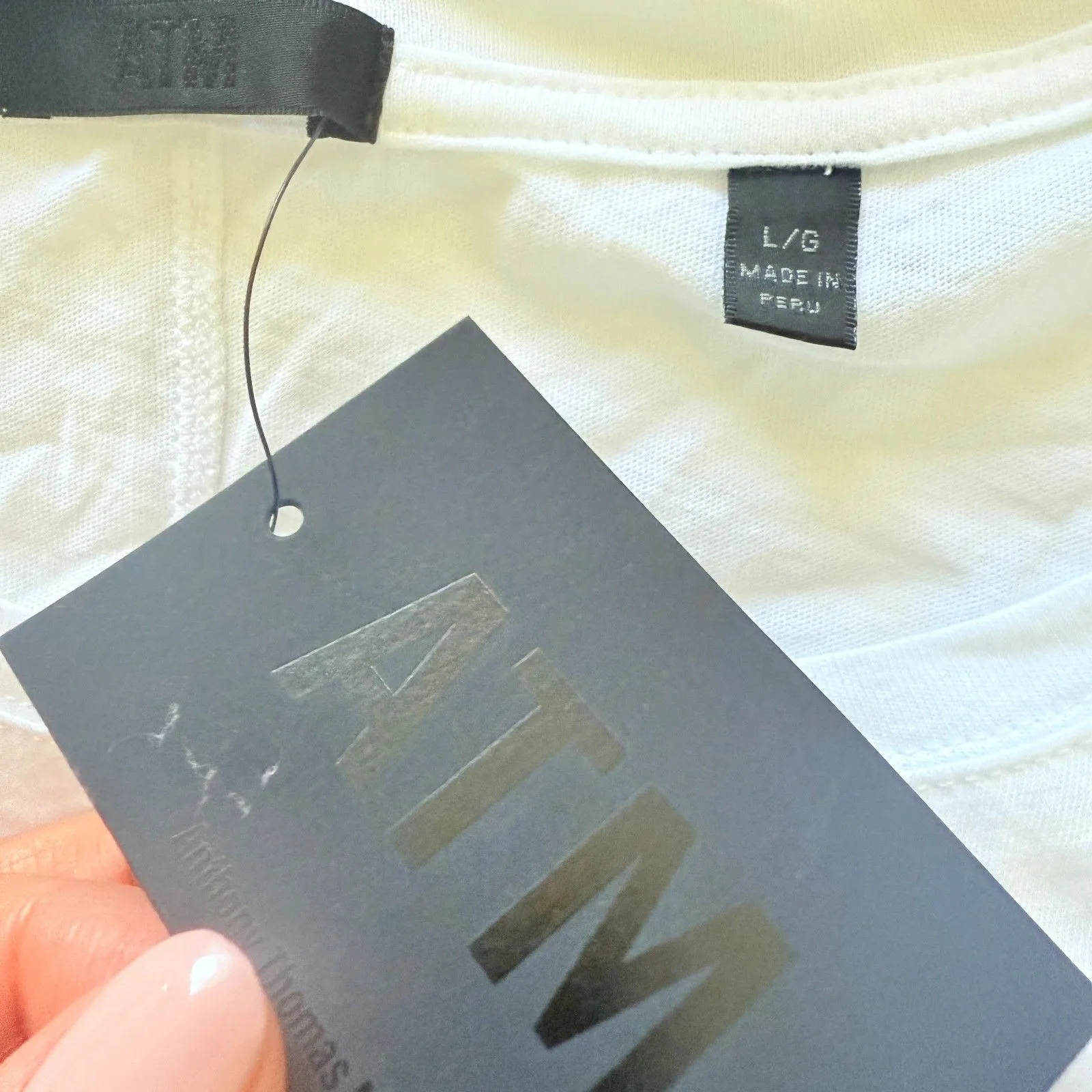 NWT ATM Anthony Thomas Melillo Vintage Jersey Crew Neck White Tee Sz L Size L - Image 7