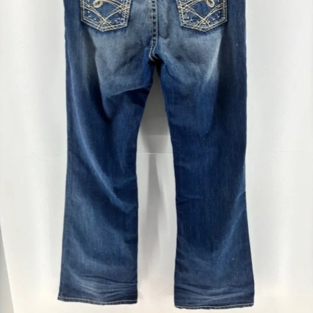 Buckle BKE Denim Jeans Kate Stretch Bootcut Whiskers 32x35.5 Medium Dark Wash - Image 4