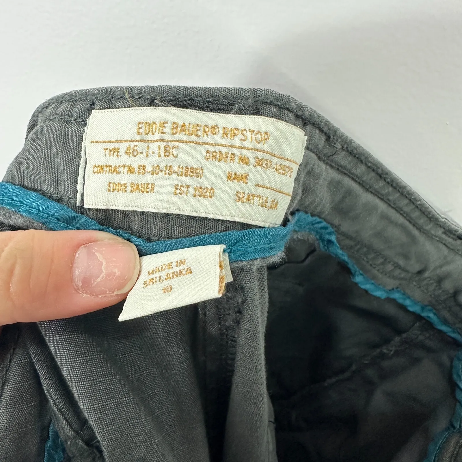 Eddie Bauer Pants 10 Gray Utility Cargo Ripstop Drawstring Gorpcore Hiking‎ Camp - Image 3