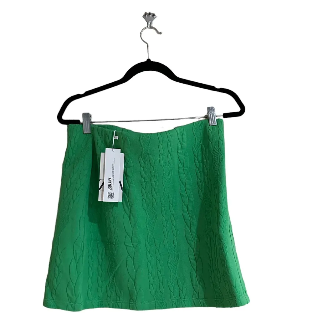 NWT ZARA QUILTED SKIRT GREEN HIGH WAISTED - Image 14