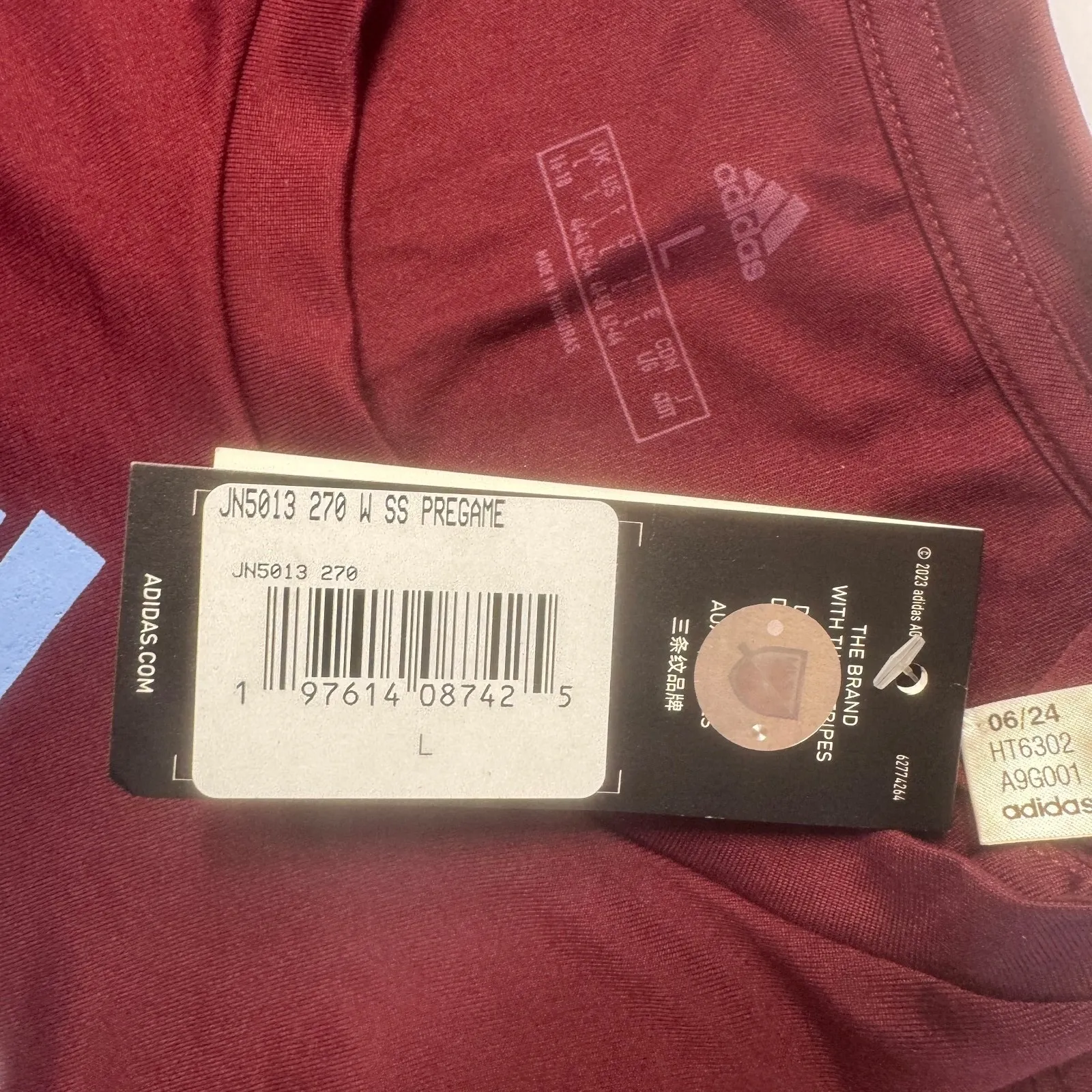 NEW Colorado Rapids MLS Adidas Pregame T-Shirt Womens Large Maroon Aeroready Tee - Image 6