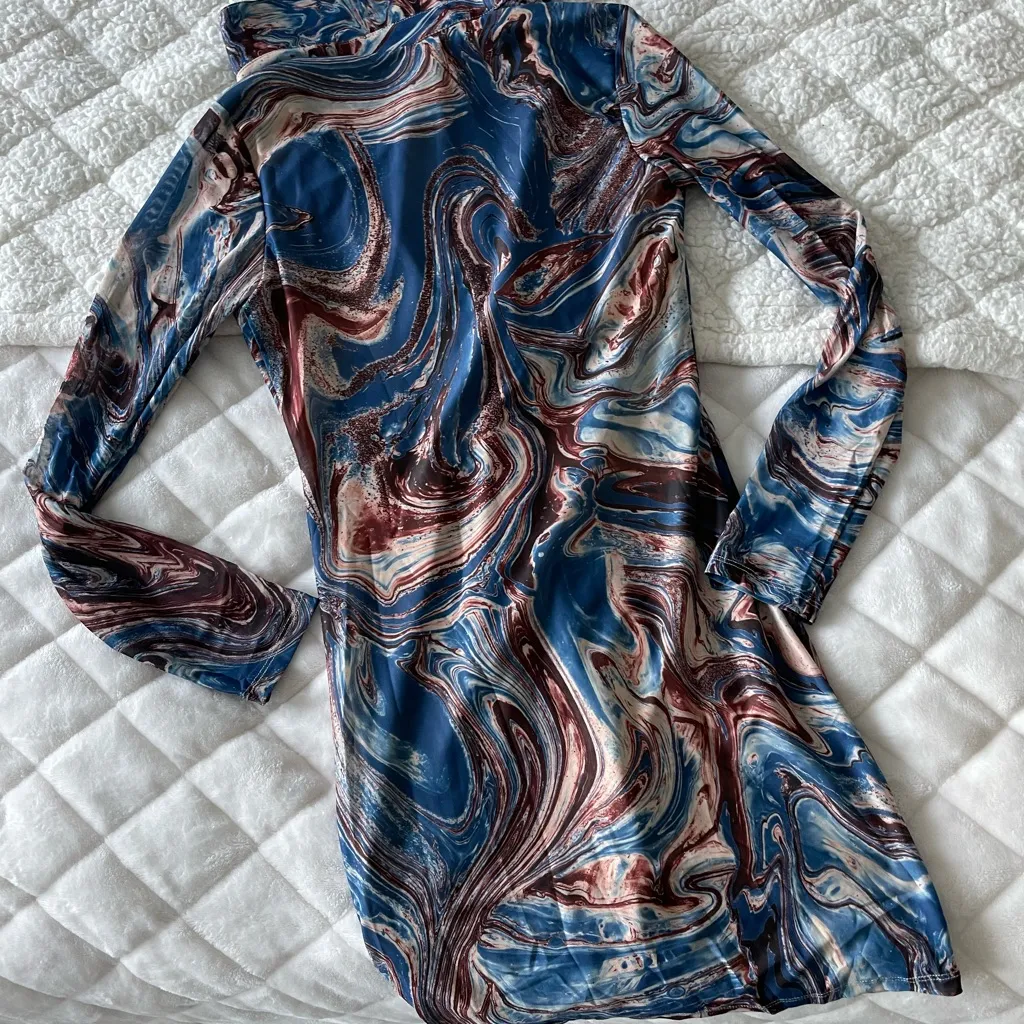 Princess Polly Tyler blue button down Bodycon long sleeve mini dress NWT - Image 9