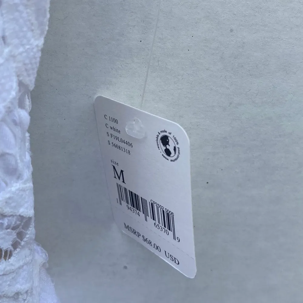 NWT Free People Womens medium white Adella lace cross strap cami tank top - Image 8