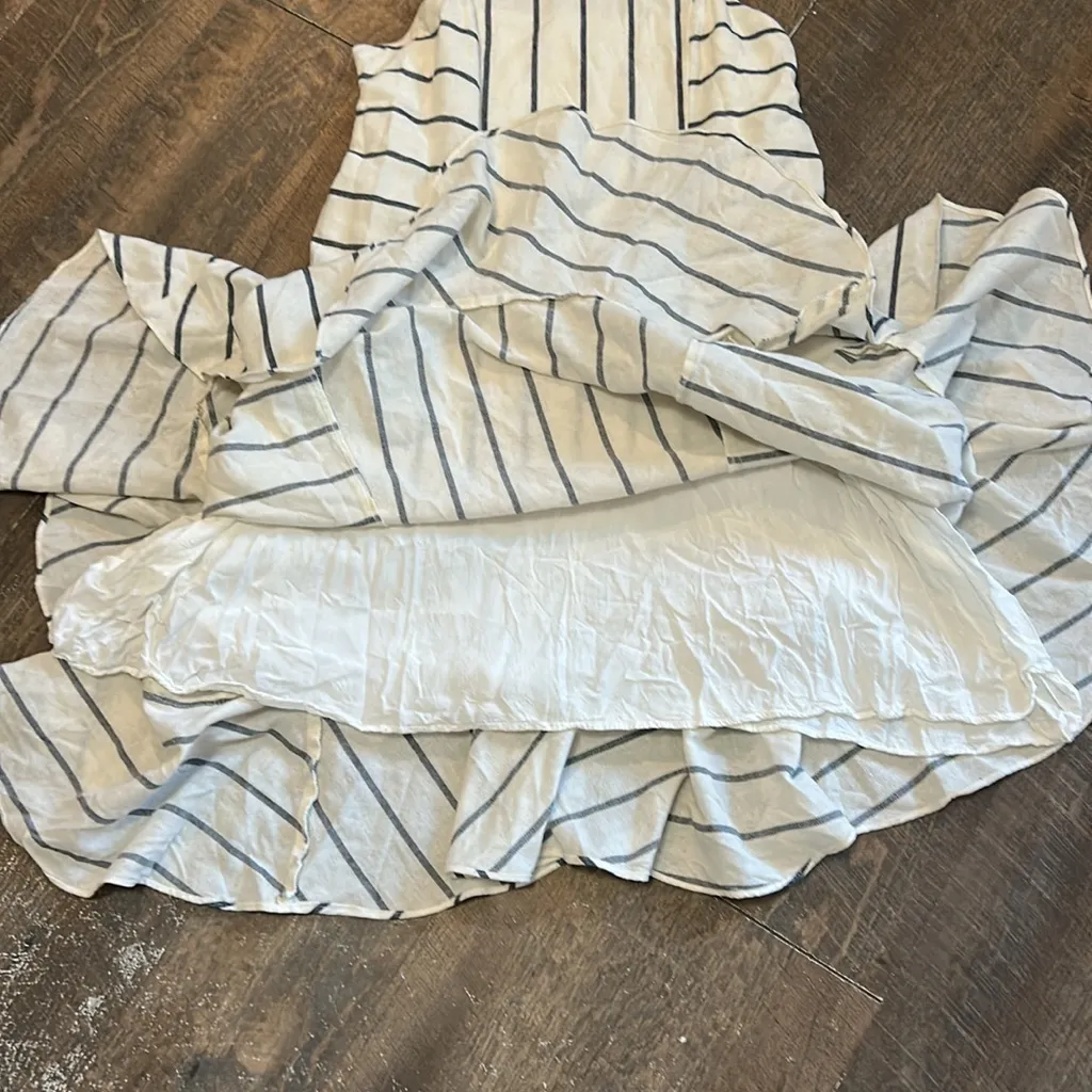 Ellison Women’s  Hi Lo Tank Dress Sz Large  Ruffle Hem Blue White Striped‎ - Image 7