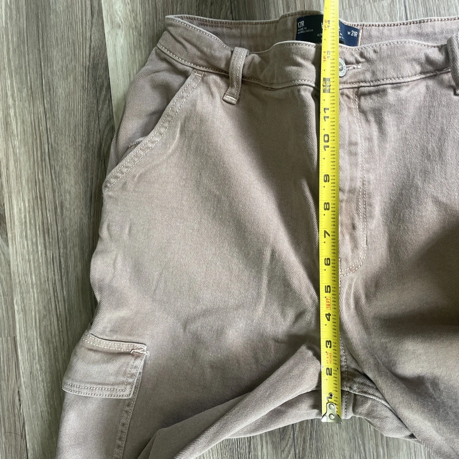 Hollister‎ Ultra High-Rise Dad Jean Cargo Pants Brown Women's 12R 31 Hipster - Image 4