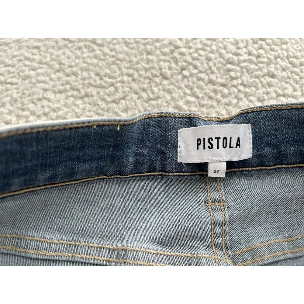 Pistola Aline High-Rise Skinny Crop Raw Hem Jeans in Marmont Blue Size 27 - Image 8