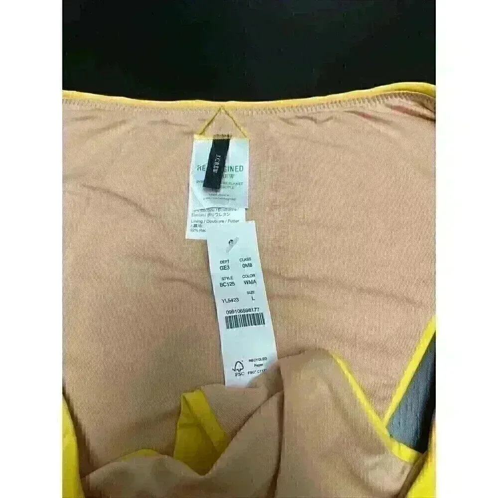 J Crew Swimsuit Womens L Yellow Bikini Bottom Cheeky Curved Waist Beach BC125 - Image 3