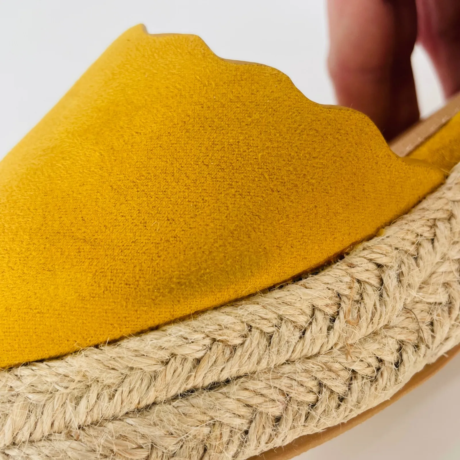 Torrid Yellow Gold Wedge Espadrille Sandals Ankle Strap Cutout Floral Size 12W - Image 9