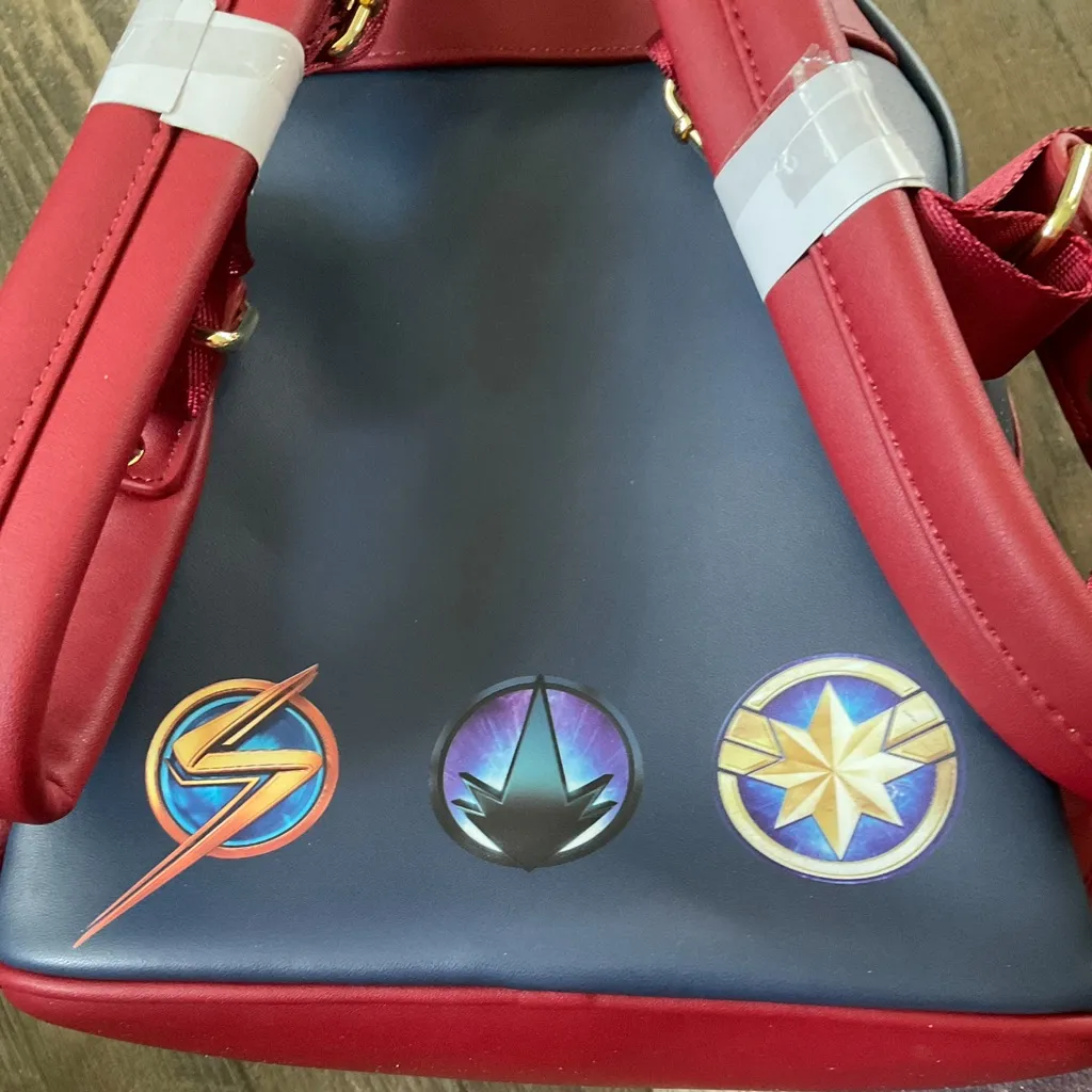 Loungefly Marvel Studios  Navy and Red Superhero Backpack 9x10.5x4.5” NWT - Image 2