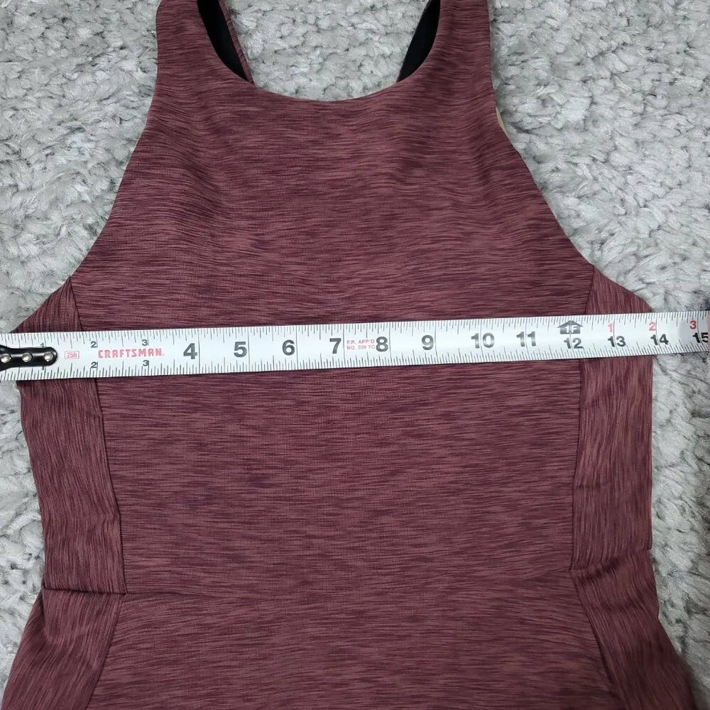 prAna Kimble Dress Flannel Heather Red Pink Athletic Stretch Size XS Pockets - Image 9