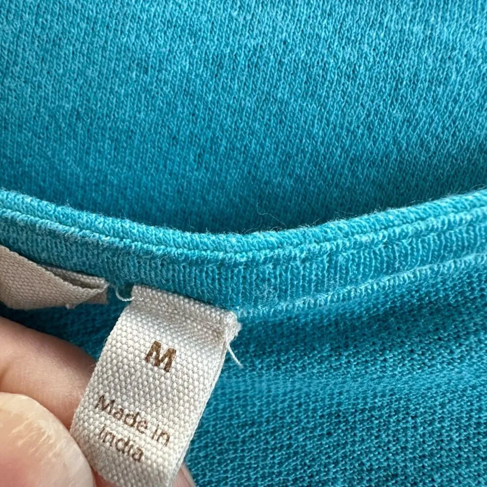 Soft Surroundings Aqua Blue Embroidered Tunic Top Lagenlook Coastal Nautical - Image 4