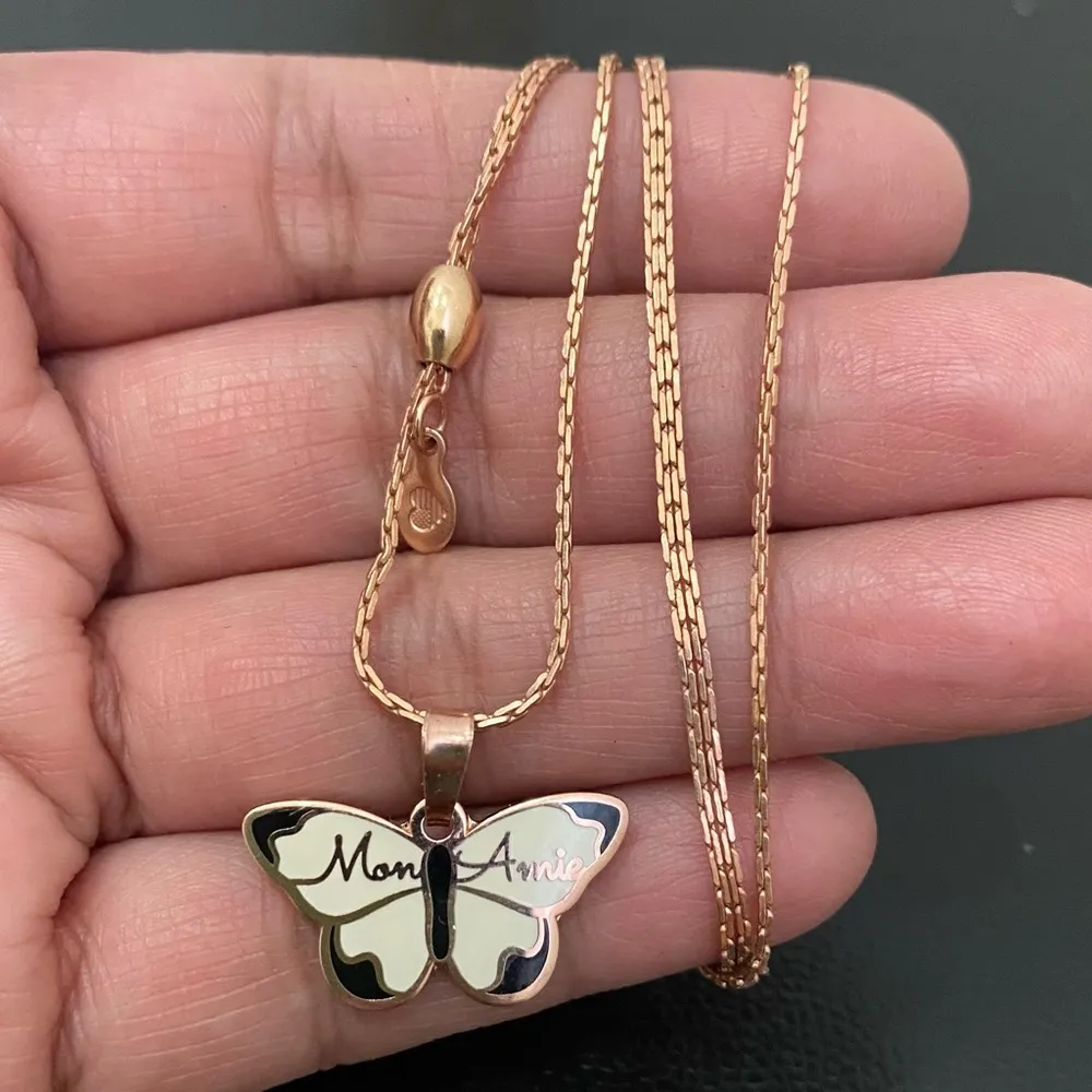 2018 ALEX and ANI 32” Color Infusion Butterfly Rose Gold Chain Station Necklace - Image 7