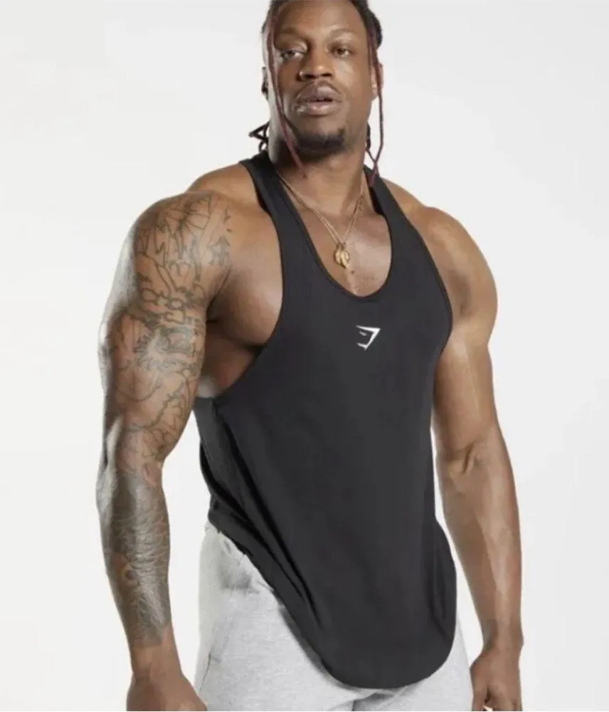 Gymshark lon Stinger Yank Top in Black Size XXL - Image 3