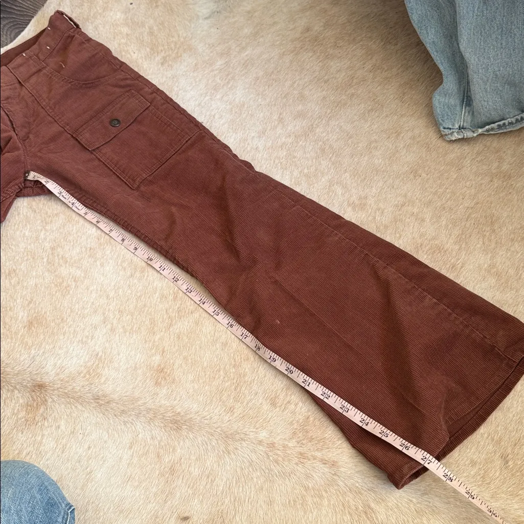RARE Vintage Levi Brown Corduroy Pants kickflare Big E white tab - Image 14
