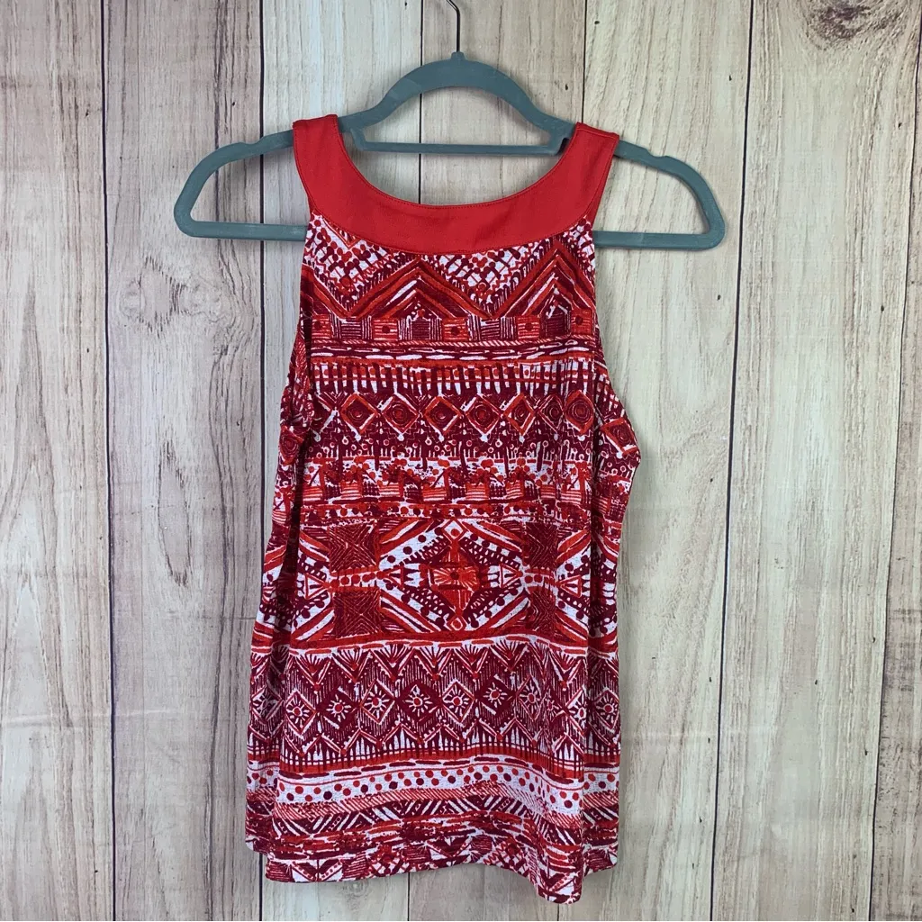 Rafaella‎ Red and White Smocked Tank Top - Image 5