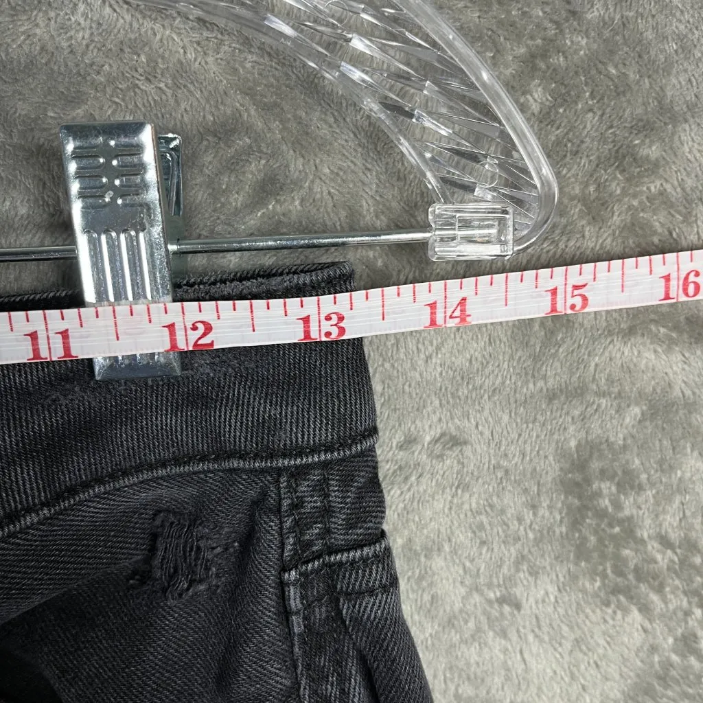 American Eagle 90s Mom Jeans Women’s Size 4 Distressed Black Denim Ripped Grunge - Image 4