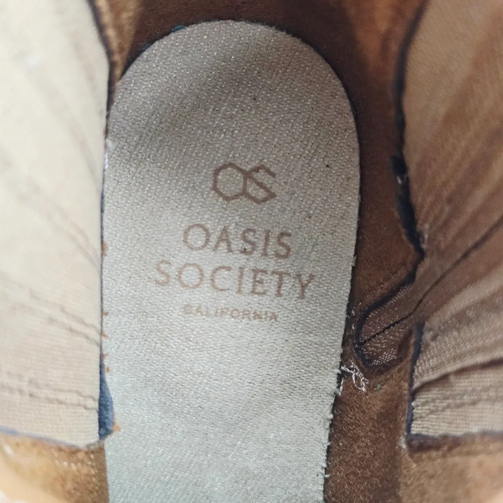 Oasis Society Anatasia Tan Boots Women's Sz 6 Faux Leather Lug Heeled Ankle - Image 12