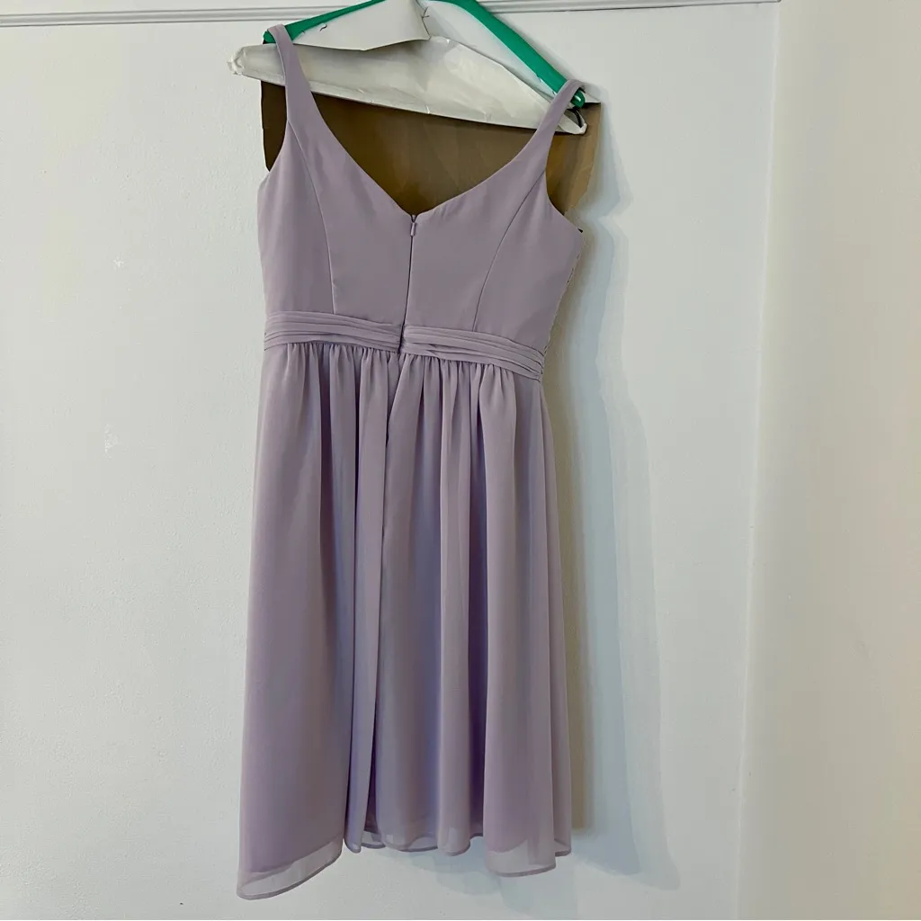 David’s Bridal Lilac Ruched Short Dress size 4 - Image 3