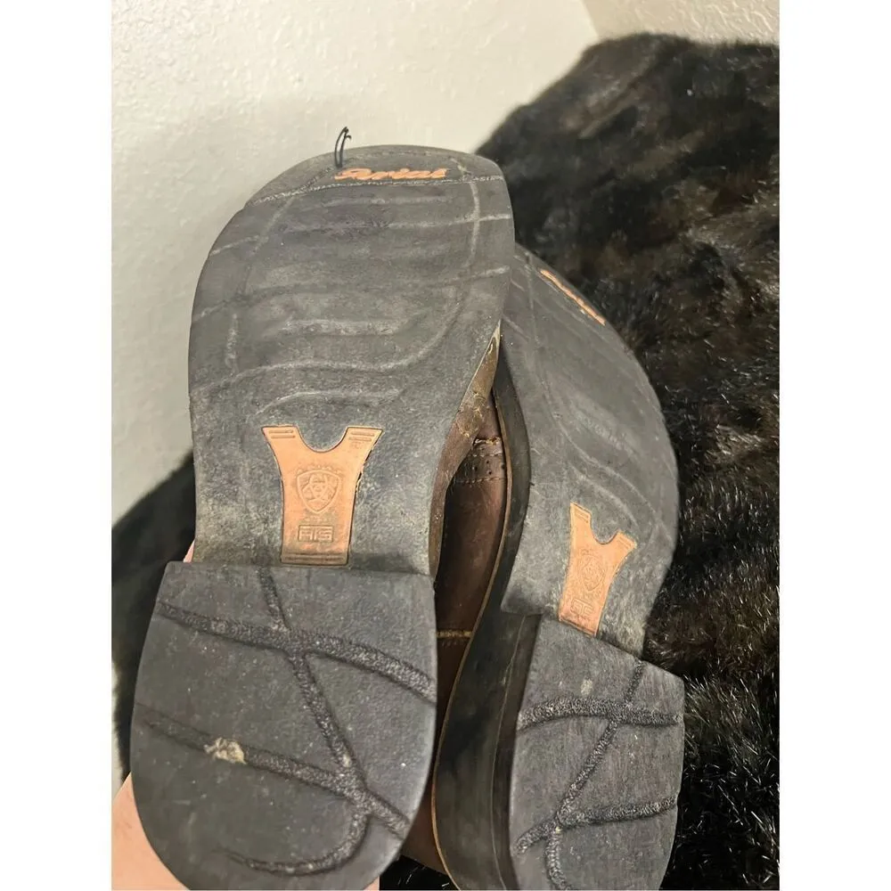 ARIAT Brown Pink Camo Timber 10007977 Leather Western Cowboy Boots Women's 7.5 B - Image 4