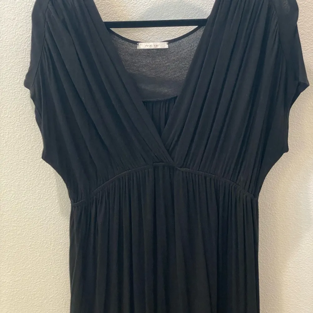 Mai Tai - V-Neck Drapey Jersey Dress with Elastic Waist - black - Image 10