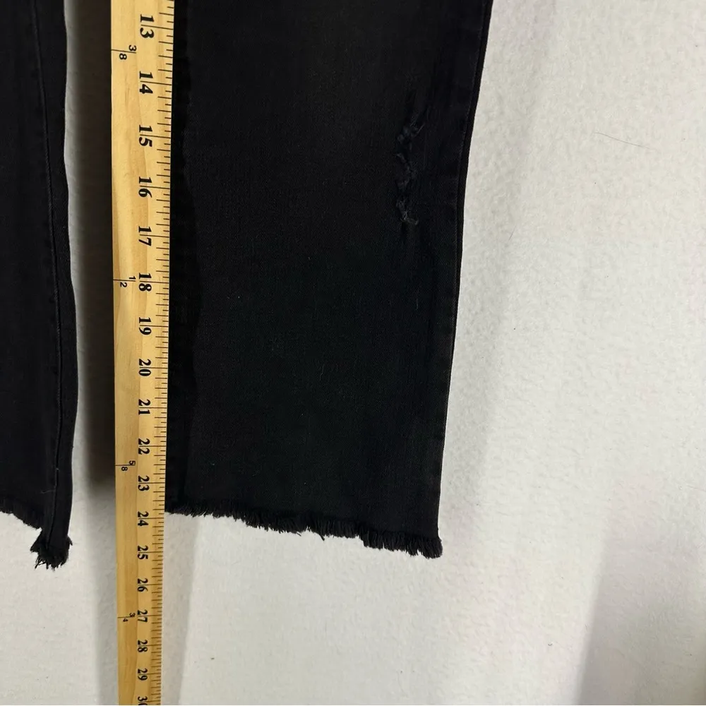 NWT No Boundaries High Rise Crop Flare Stretch Distressed Jeans Women’s 9 Black - Image 4