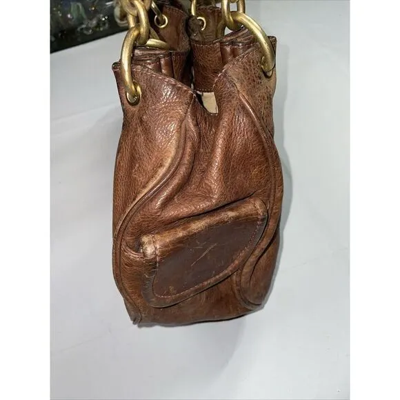 Vintage Y2K Juicy Couture Brown Leather Bag‎ Purse Logo Heart Meduim - Image 5