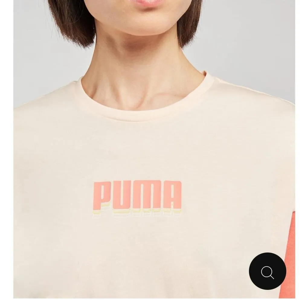 Puma T-Shirt Rebel NWT Cotton Colorblocked Cropped Logo Women’s Size Large - Image 3